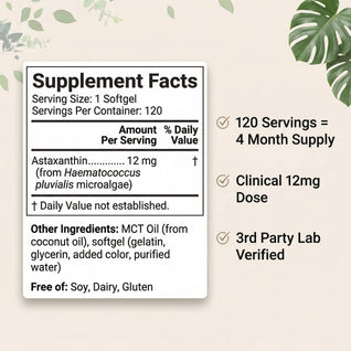 Astaxanthin 12mg, 120 softgels