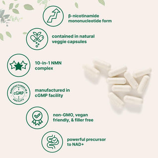 NMN Complex - 1,000mg Per Serving, 60 Veggie Capsules