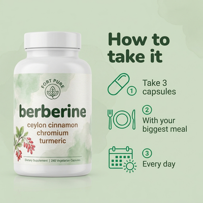 Fort Pure Berberine — Cravings & Energy Support · 4-in-1