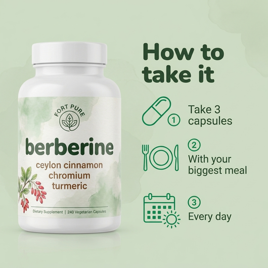 Fort Pure Berberine — Cravings & Energy Support · 4-in-1
